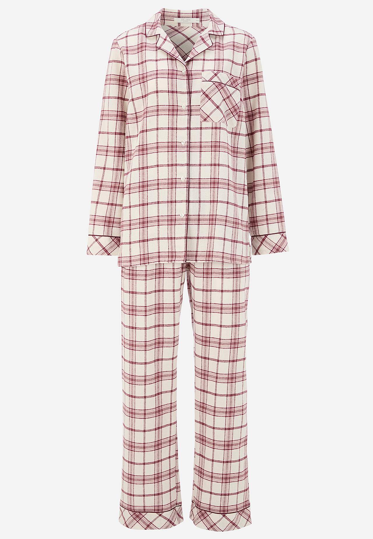 Rutete pyjamas i flanell