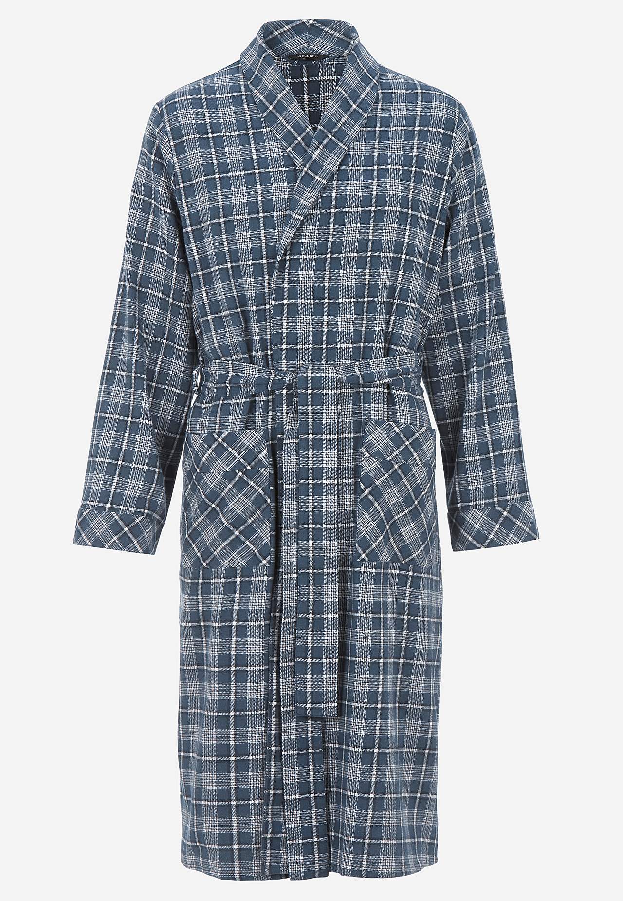 Rutete morgenkåpe i flanell