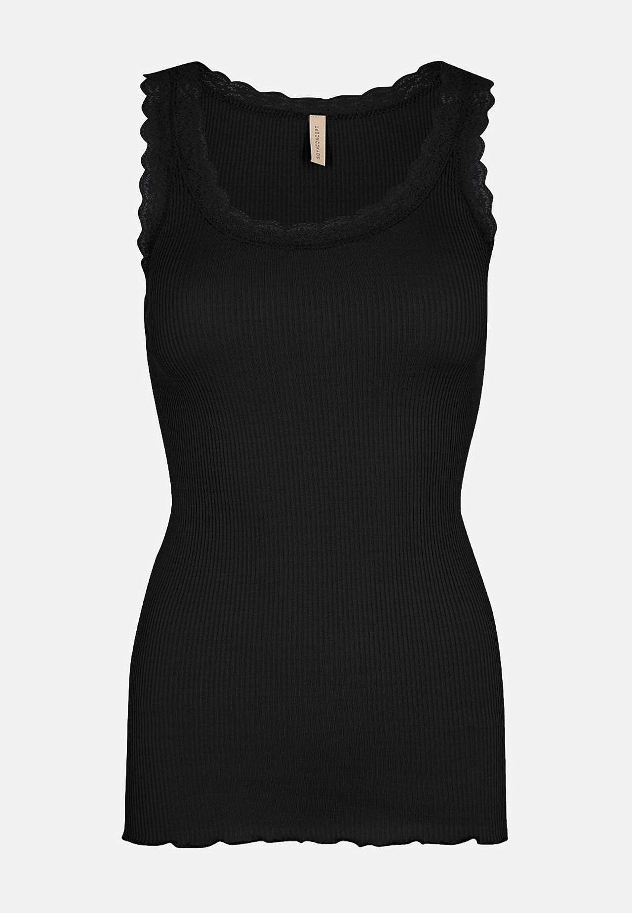 Ribbet singlet i silkemiks