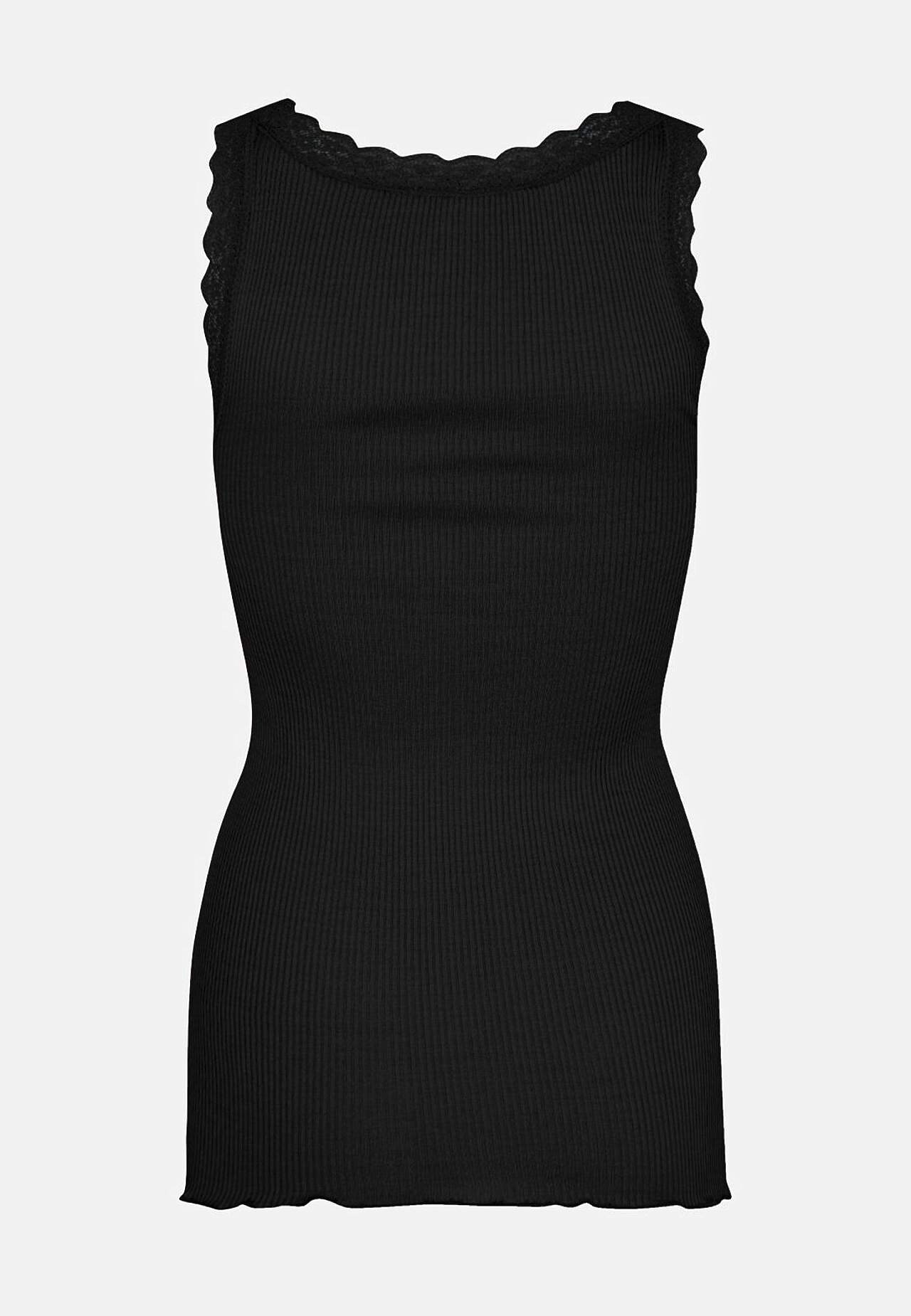 Ribbet singlet i silkemiks