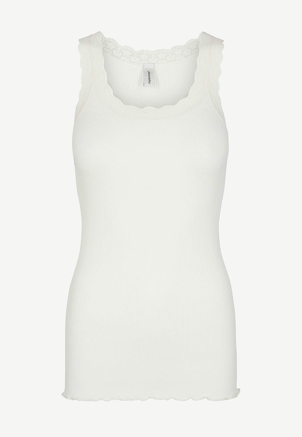 Ribbet singlet i silkemiks
