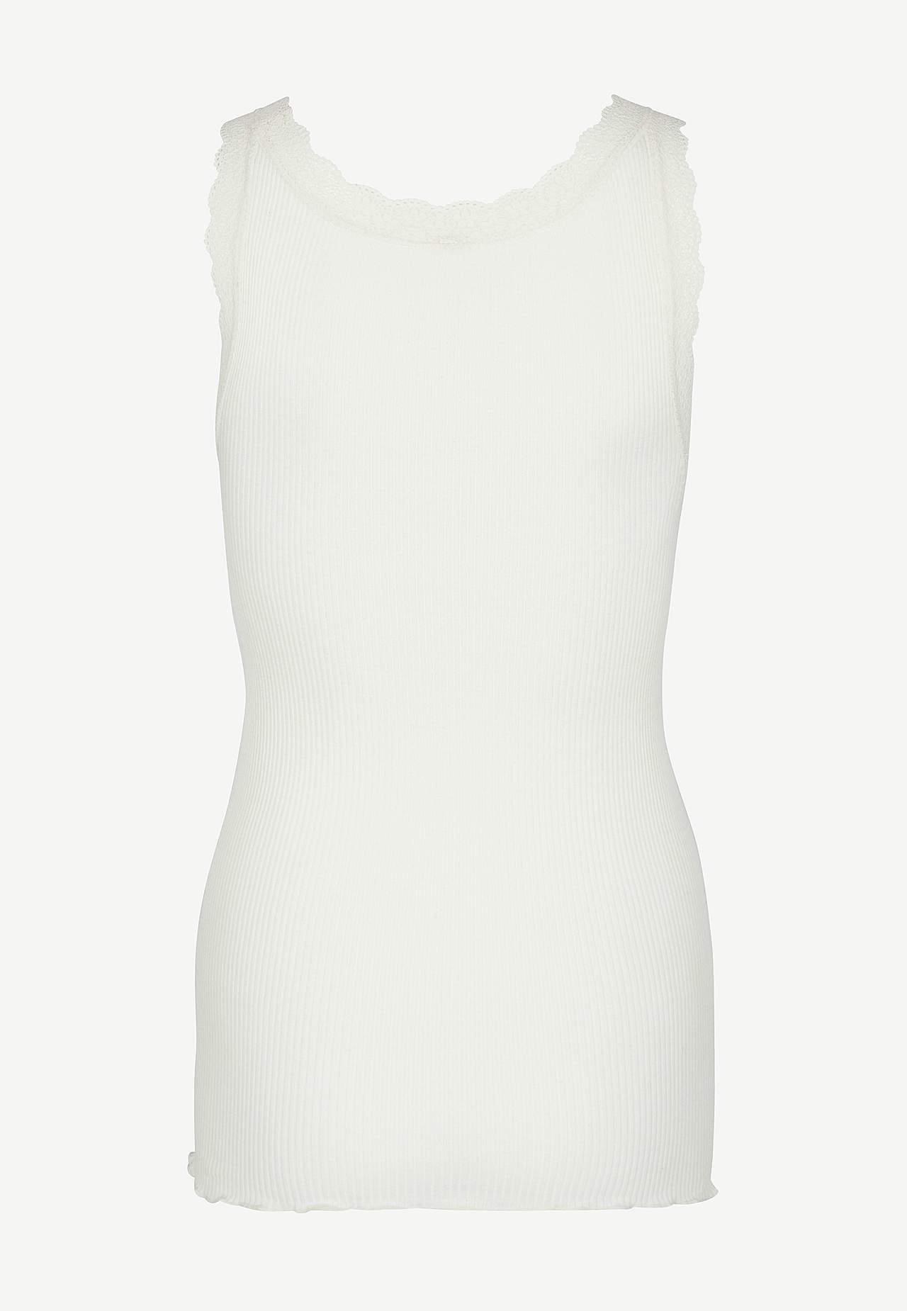 Ribbet singlet i silkemiks