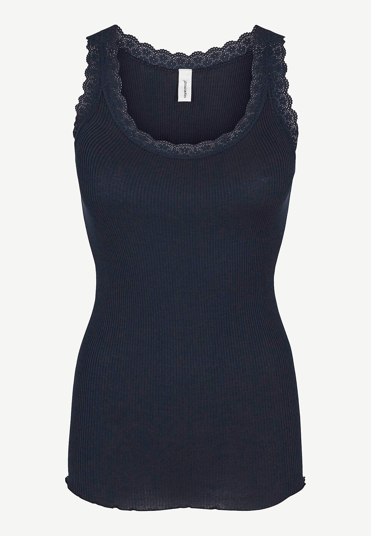 Ribbet singlet i silkemiks