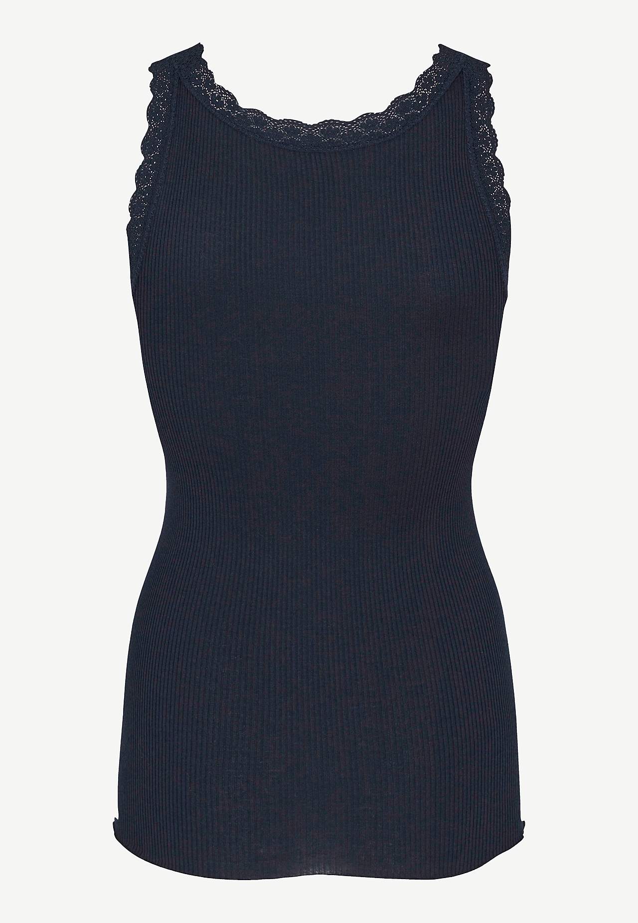 Ribbet singlet i silkemiks