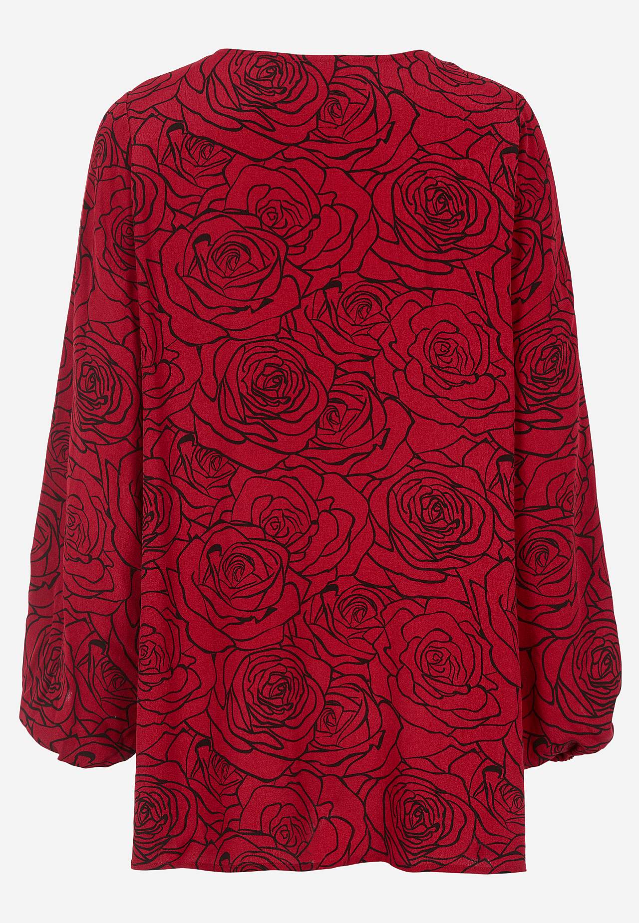 Bluse i viskose med et blomstermønster