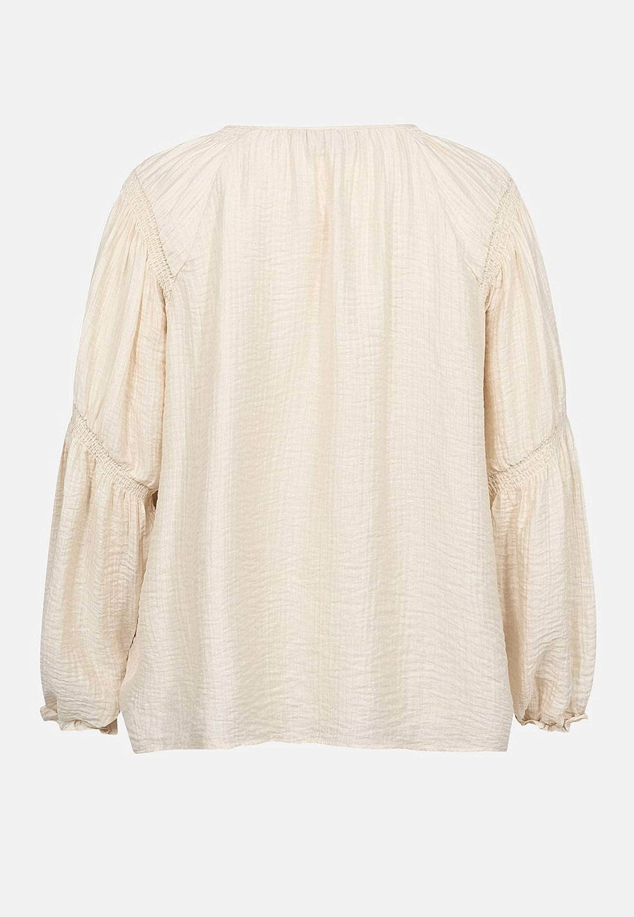 Vevet bluse med vaffelsøm