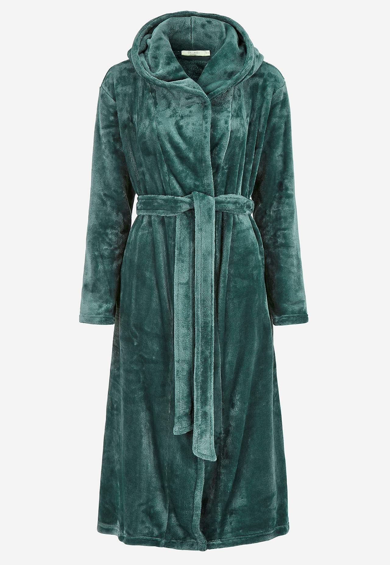 Morgenkåpe i fleece med hette