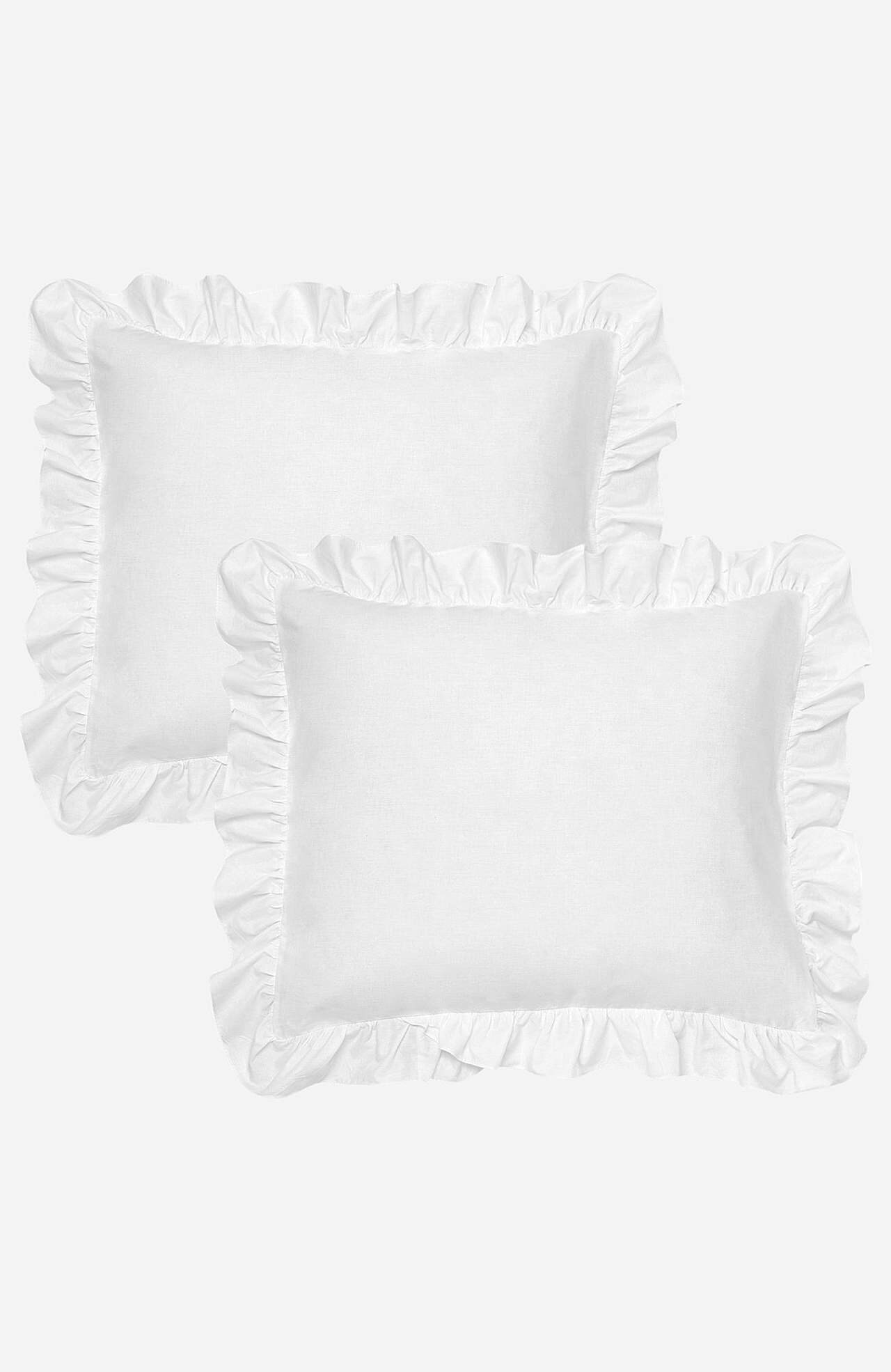 Putetrekk med volang 50x60 cm Økologisk bomull 2-pack
