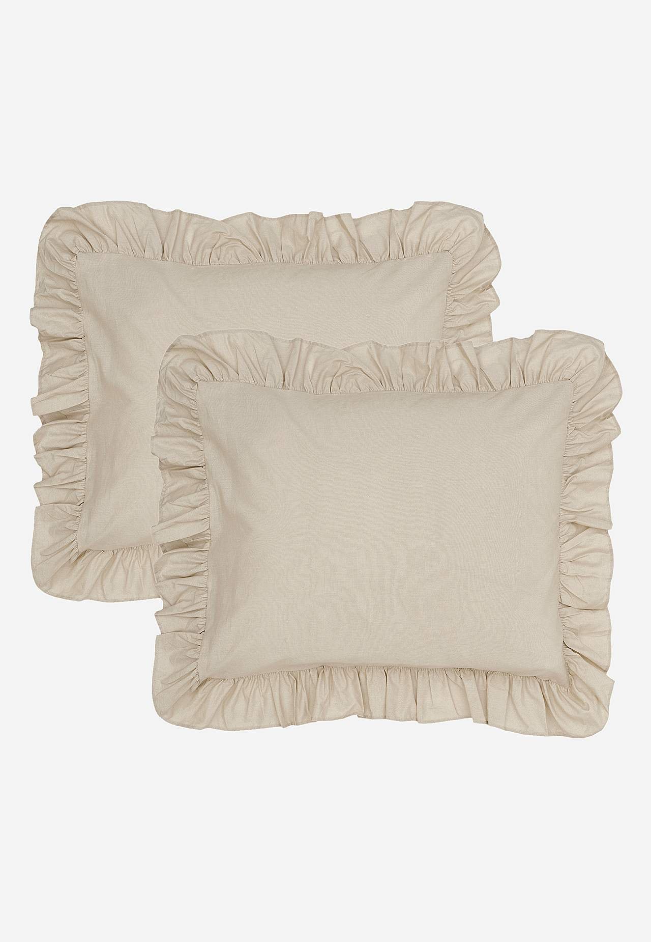 Putetrekk med volang 50x60 cm Økologisk bomull 2-pack
