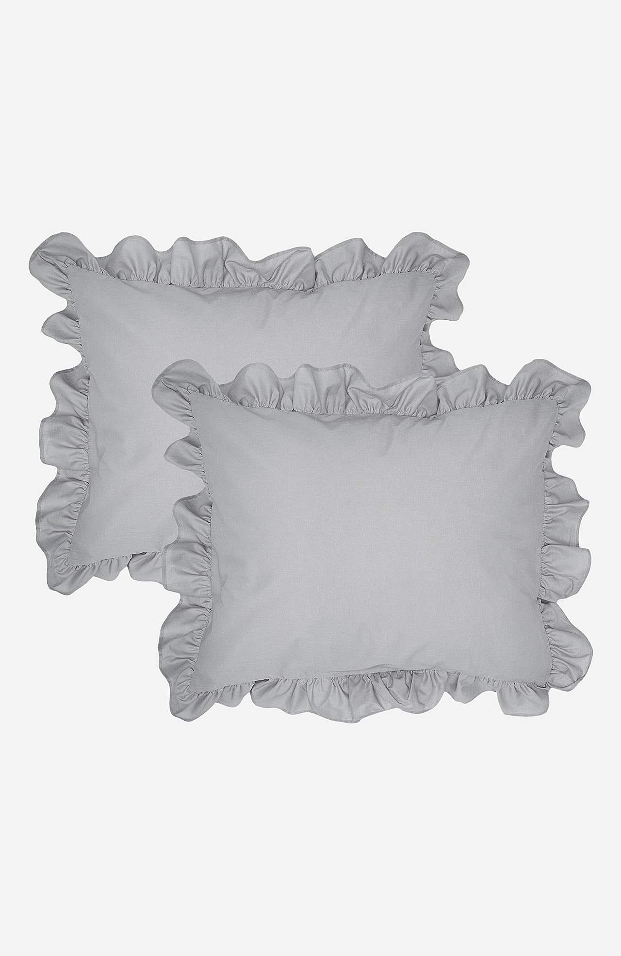 Putetrekk med volang 50x60 cm Økologisk bomull 2-pack