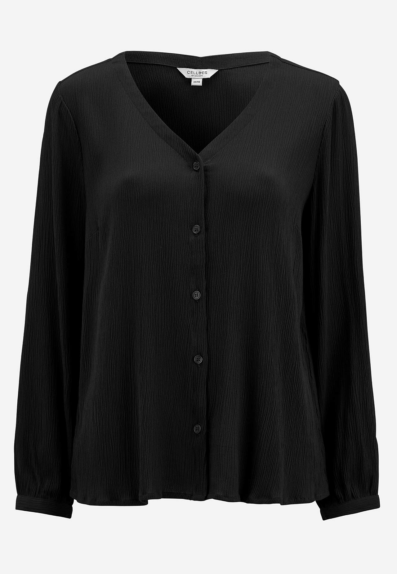 Bluse med crêpe-kvalitet