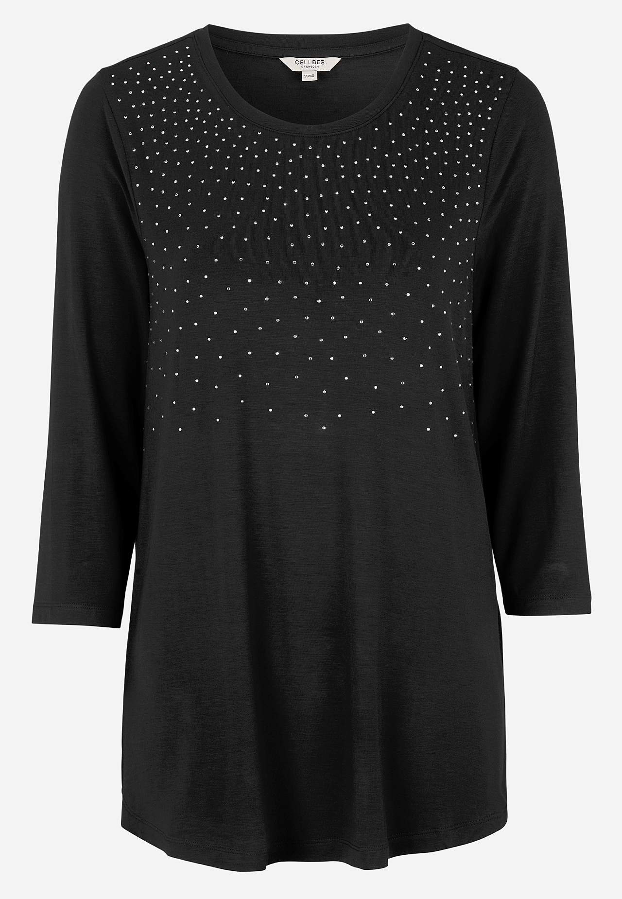 Jerseytunika med rhinestone-detaljer