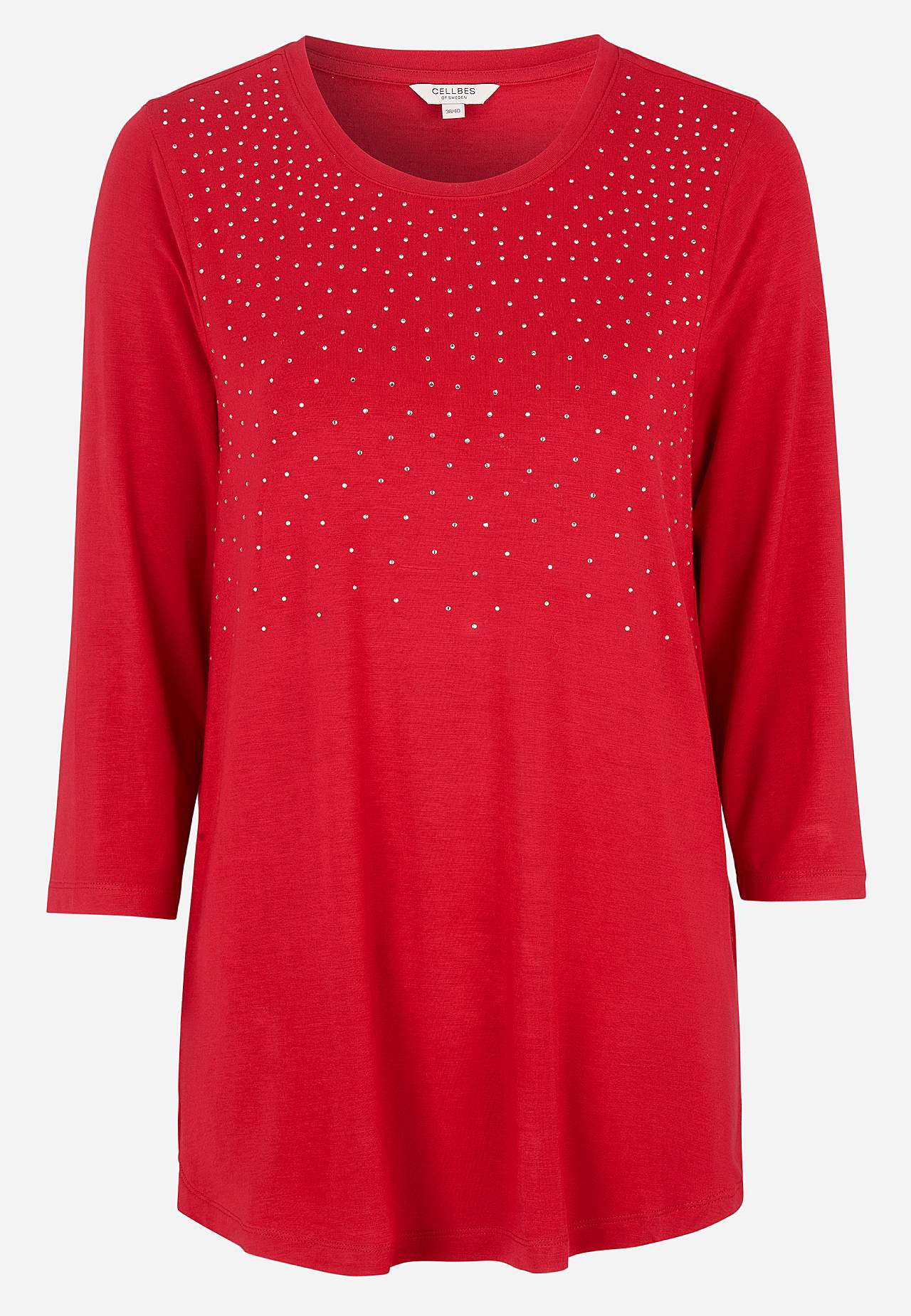 Jerseytunika med rhinestone-detaljer