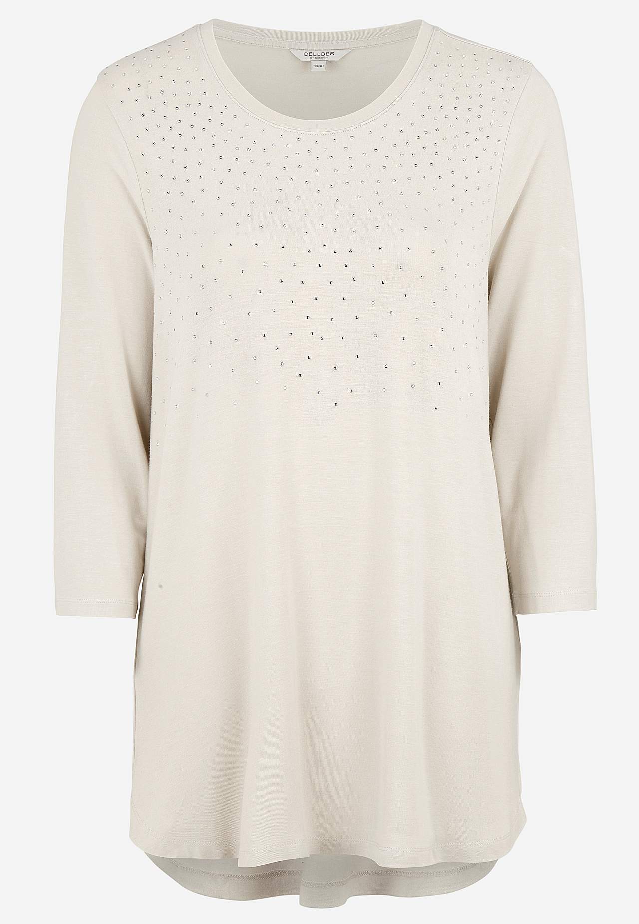 Jerseytunika med rhinestone-detaljer