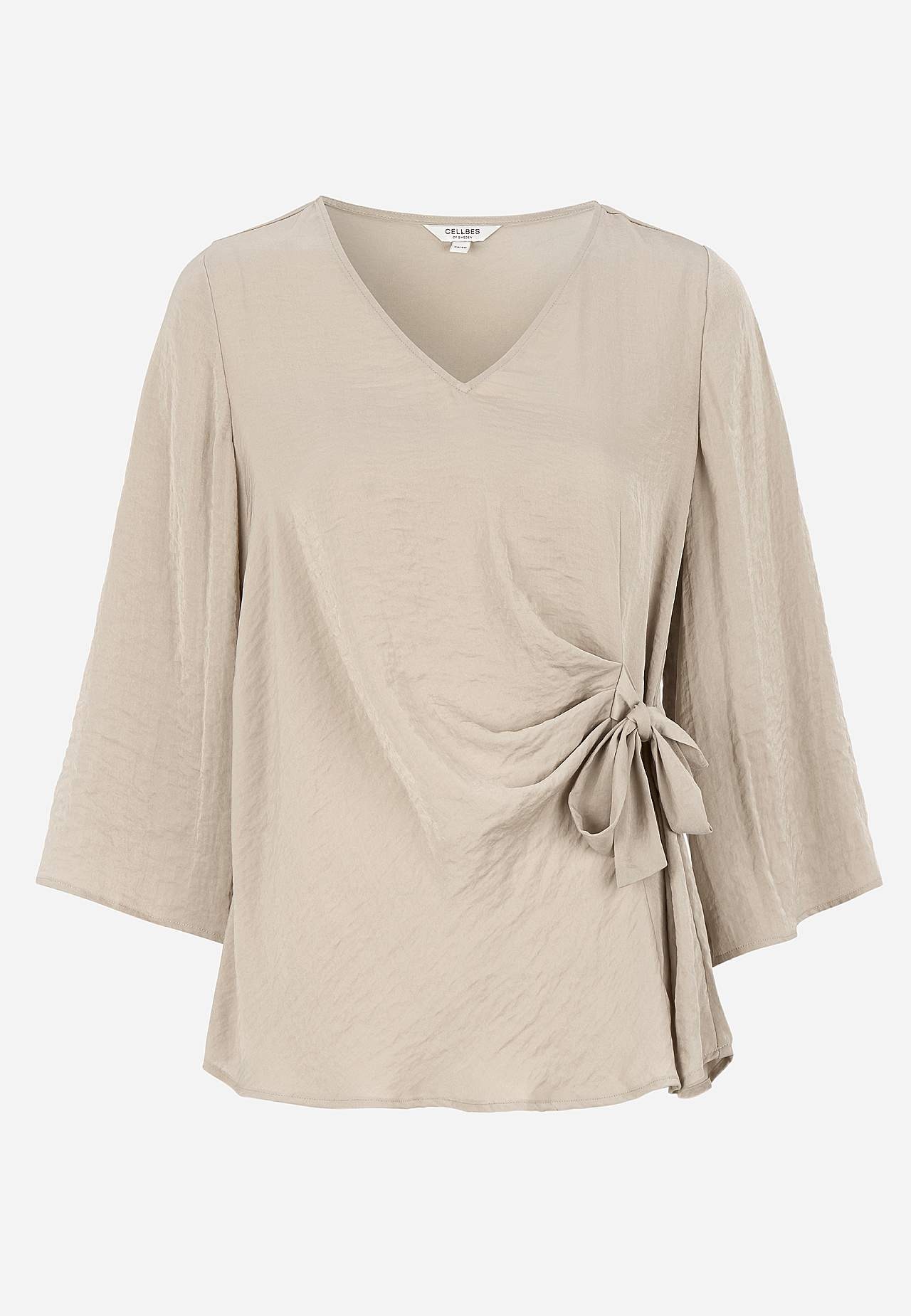 Bluse med knytebånd