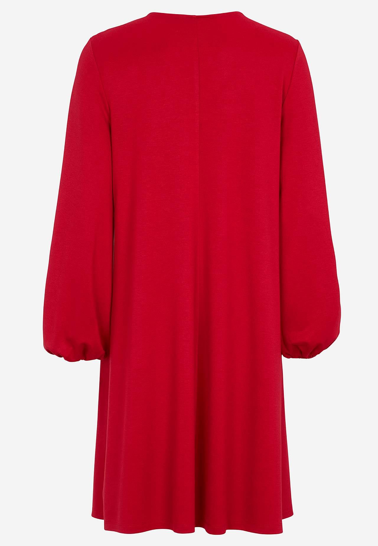 Jersey-kjole med rynkedetalj