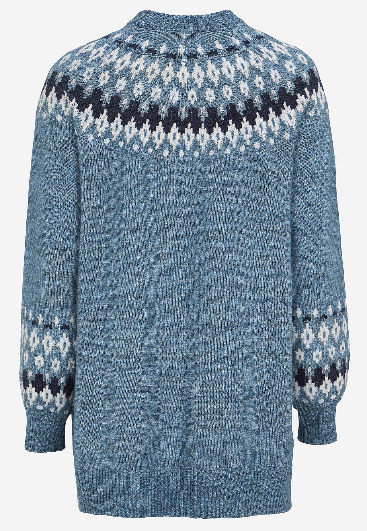 Strikket, jacquard-mønster genser