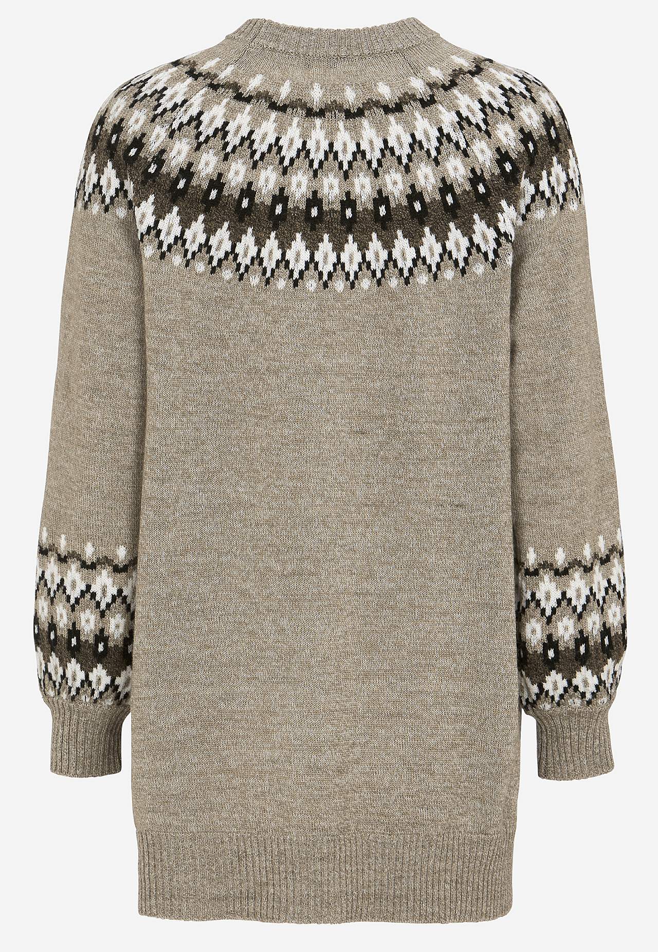 Strikket, jacquard-mønster genser