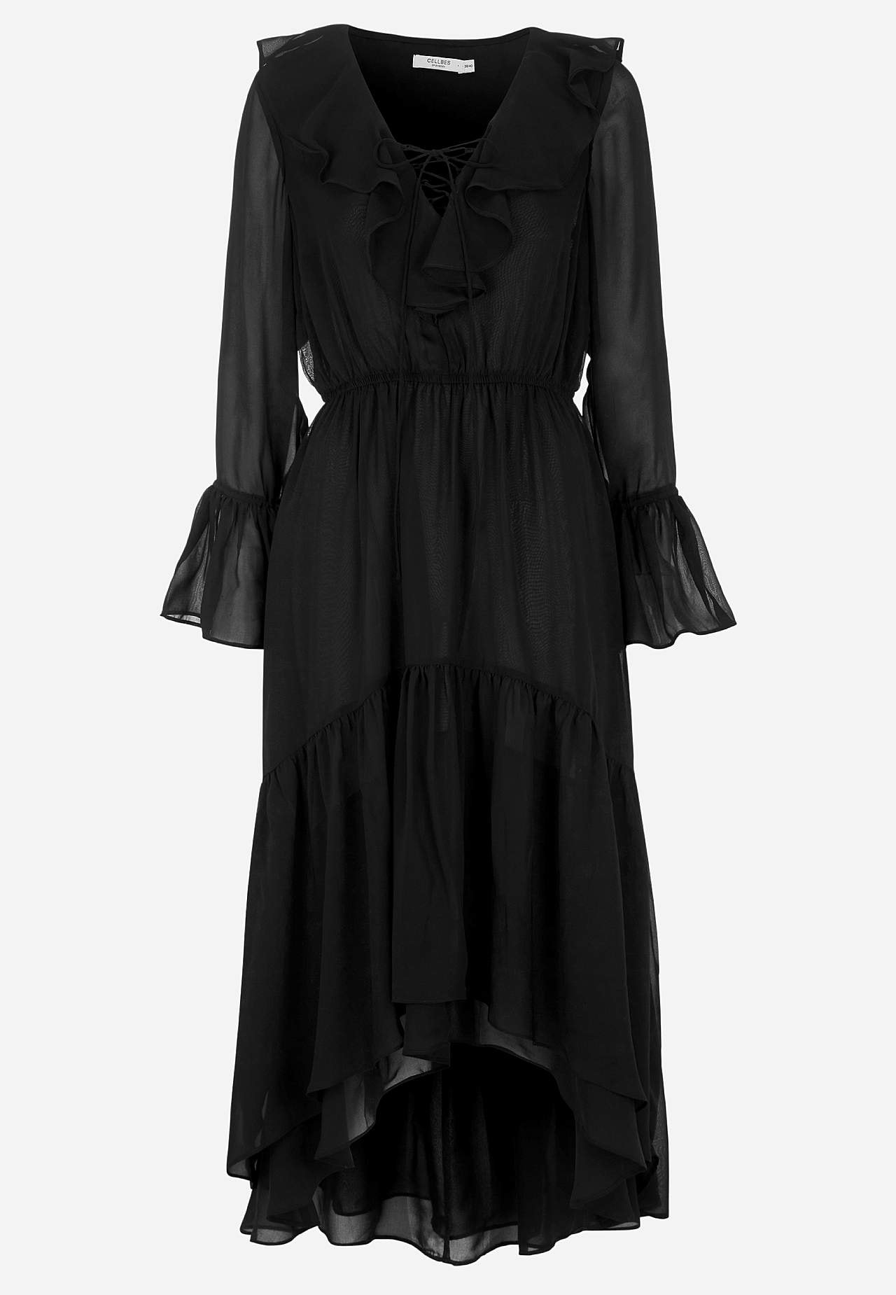Festkjole i vevd chiffon