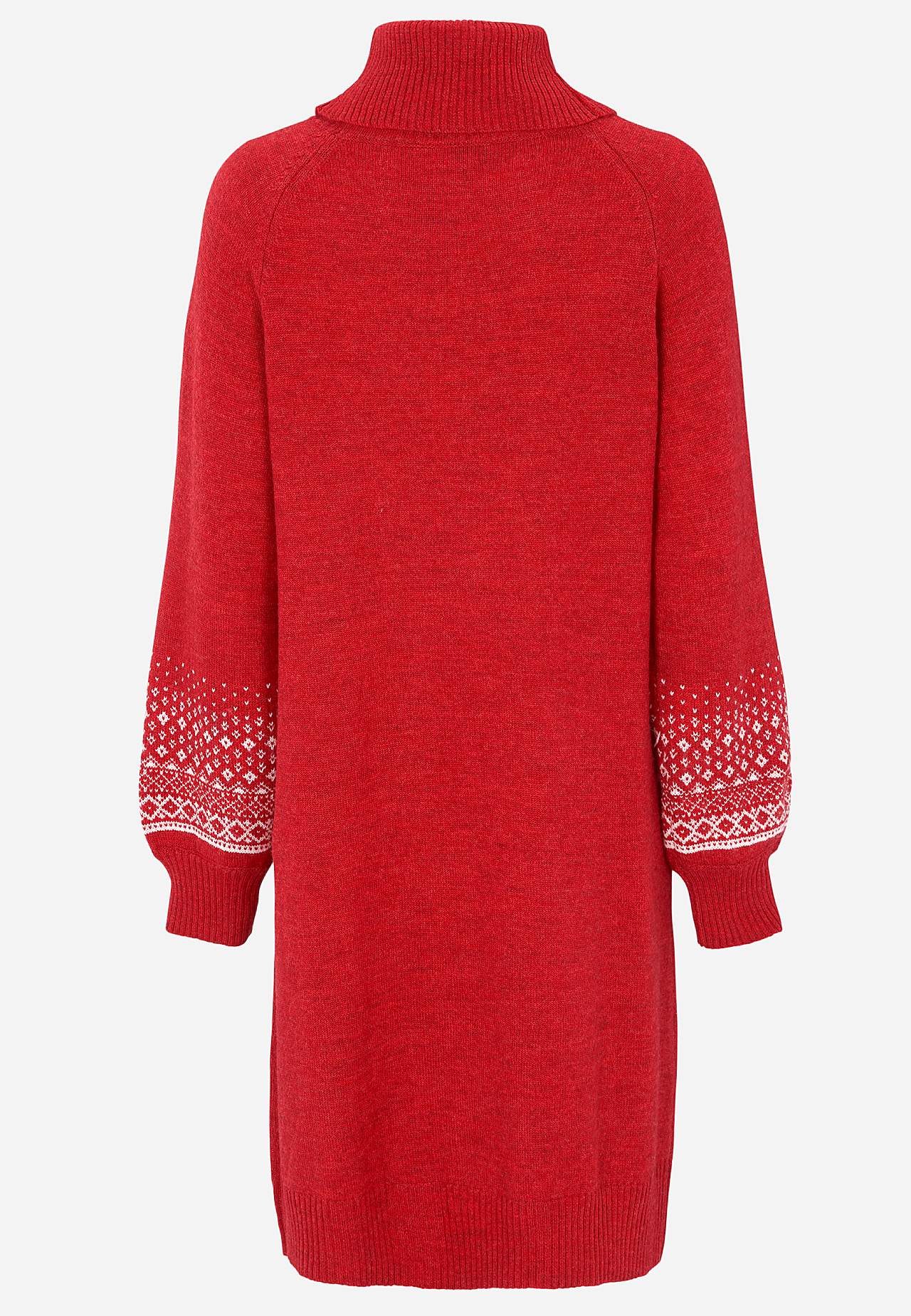 Strikket kjole med jacquard- mønstrede ermer