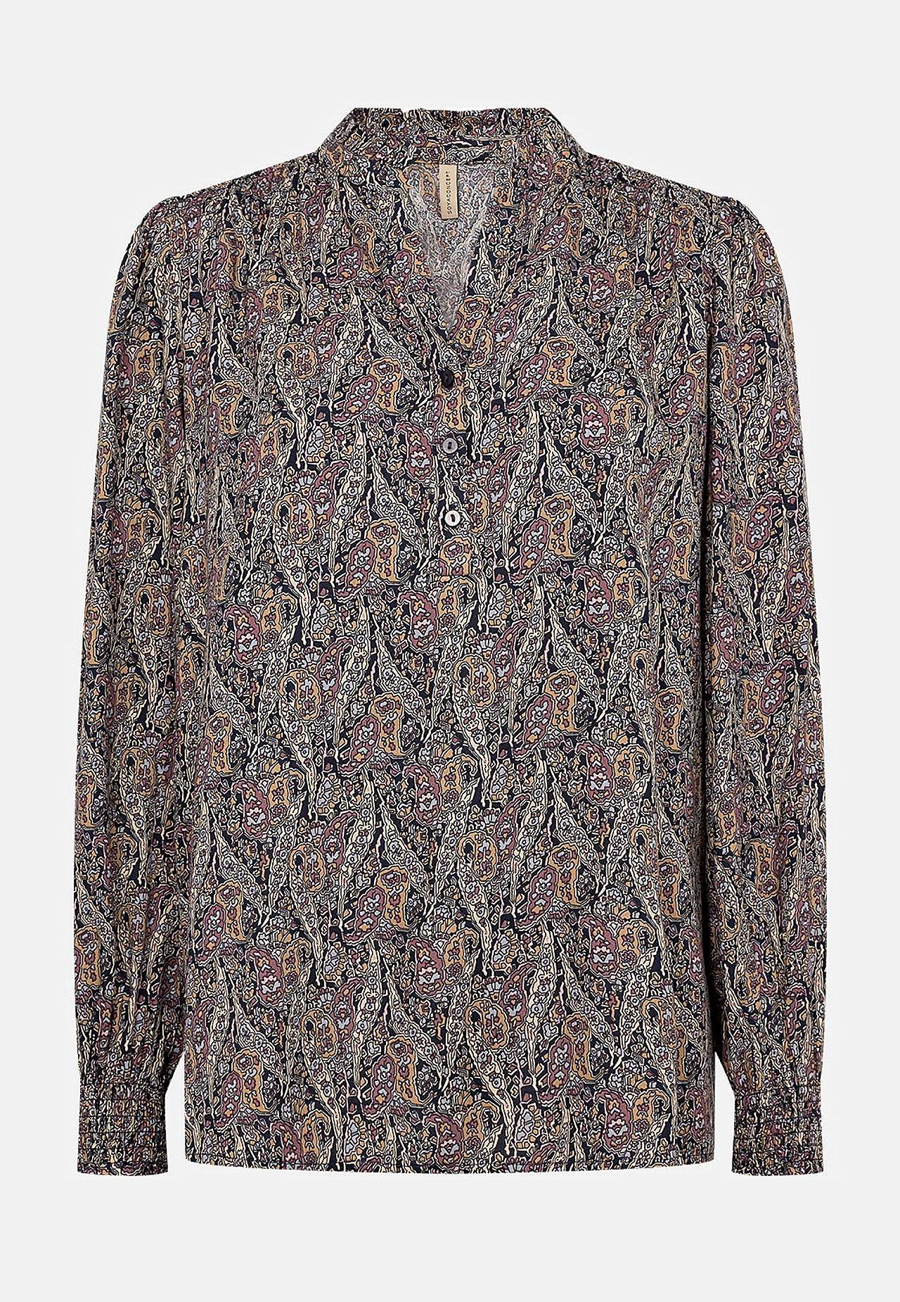 Vevet bluse med knapper