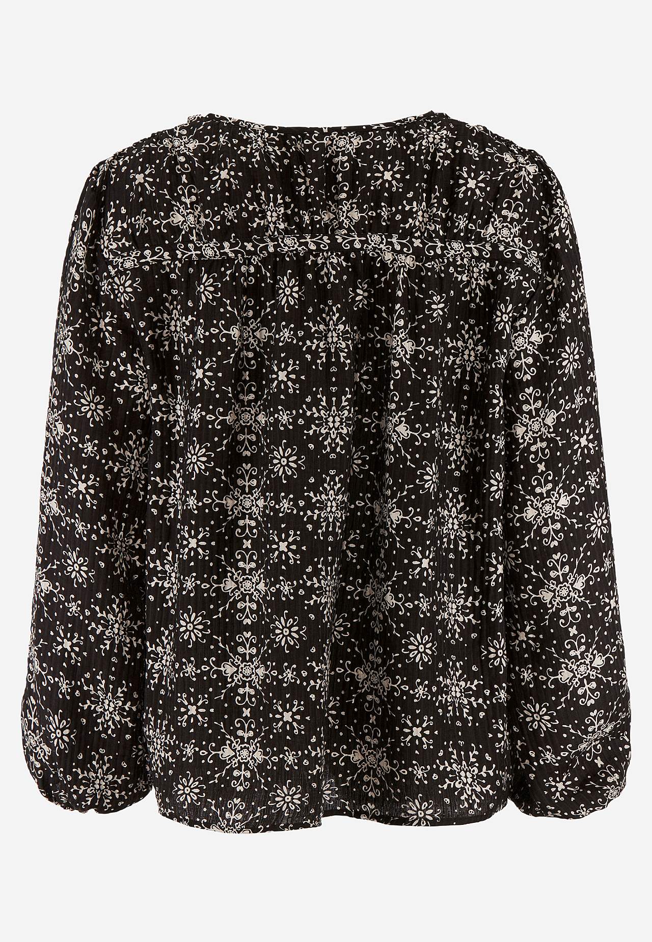Bluse med teksturert vev