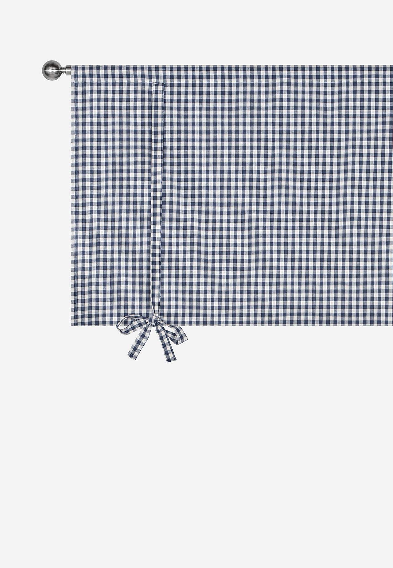 Vevet, rutete liftgardin