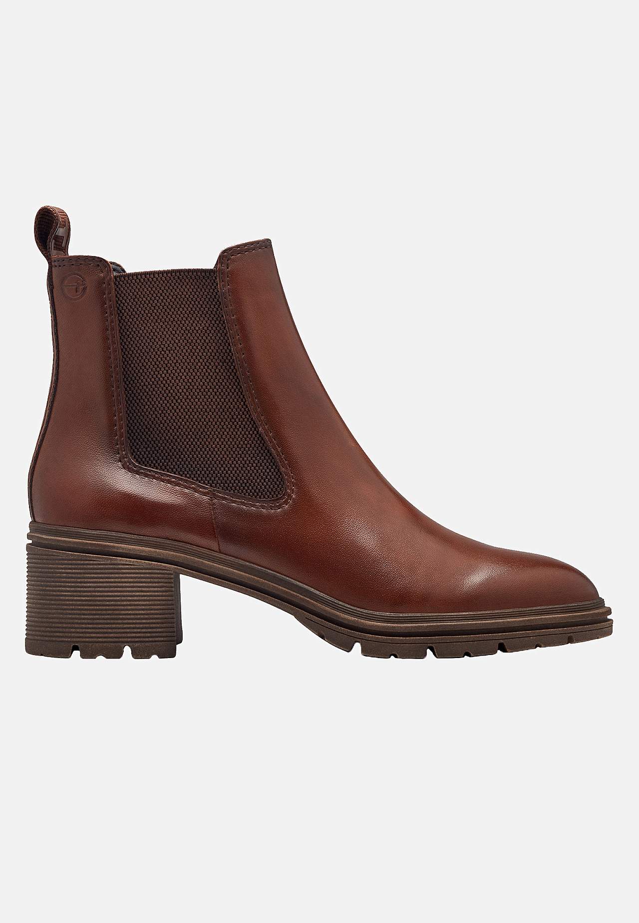 Lærstøvel med glidelås