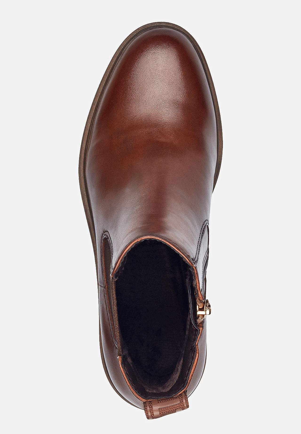 Lærstøvel med glidelås