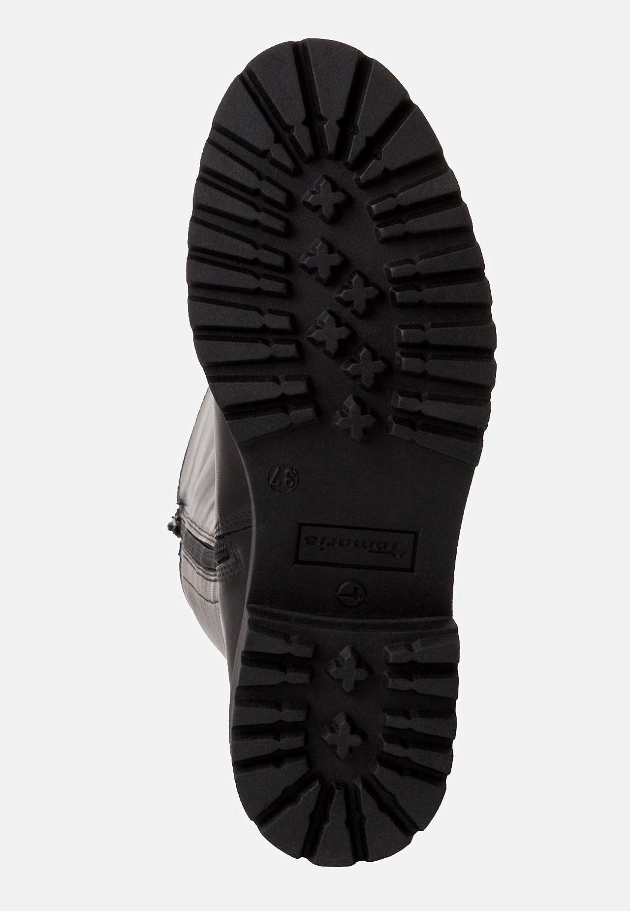 Lærstøvel med bred skaftvidde