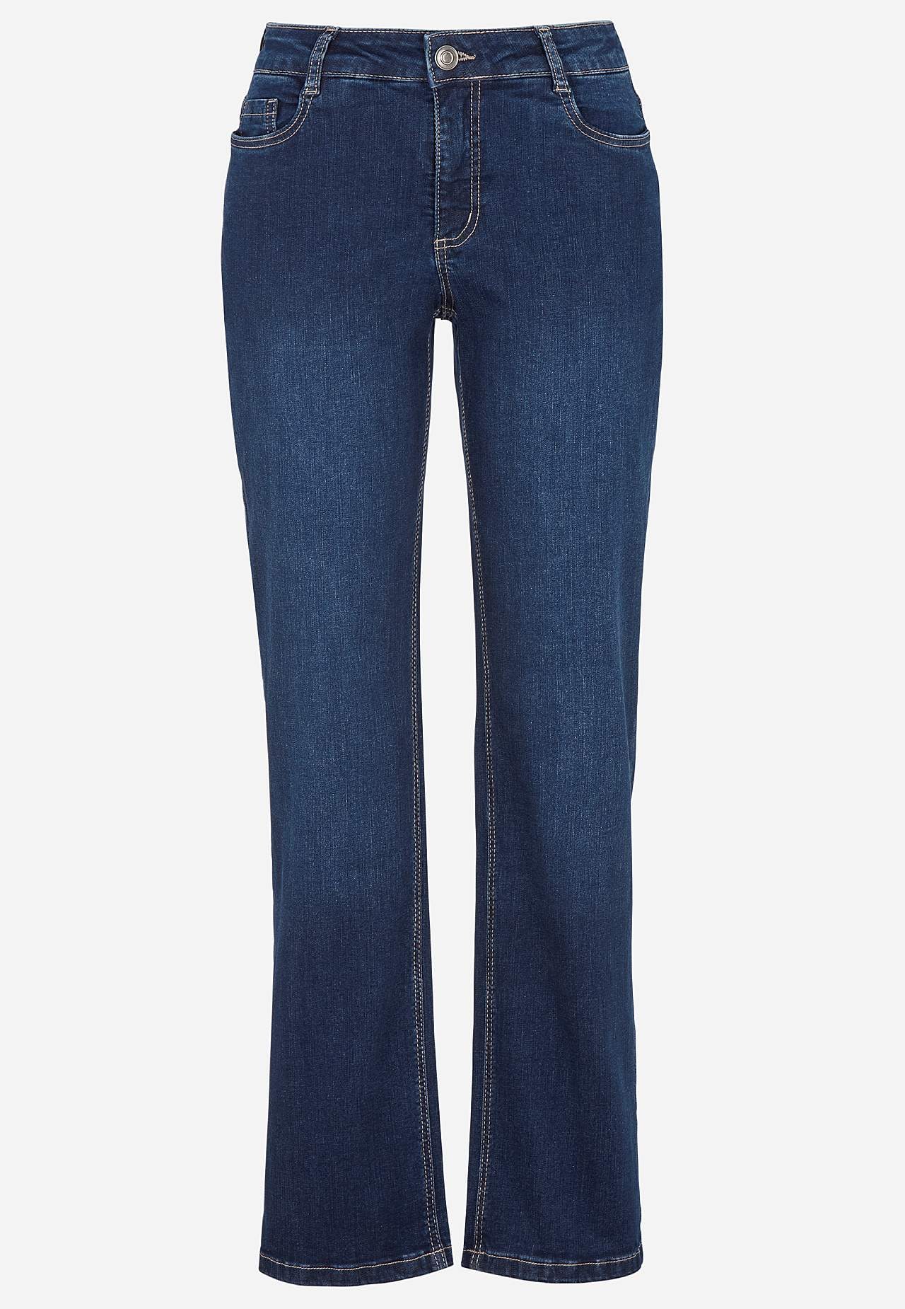 Komfortable stretchjeans med rette ben