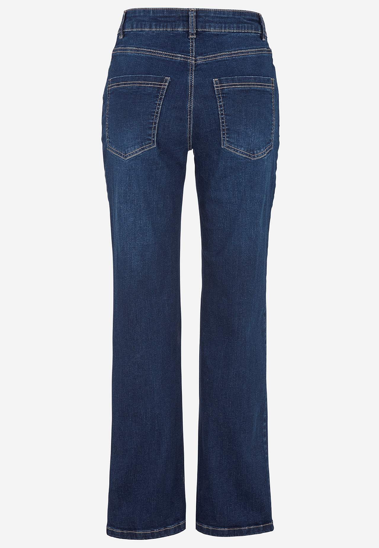 Komfortable stretchjeans med rette ben