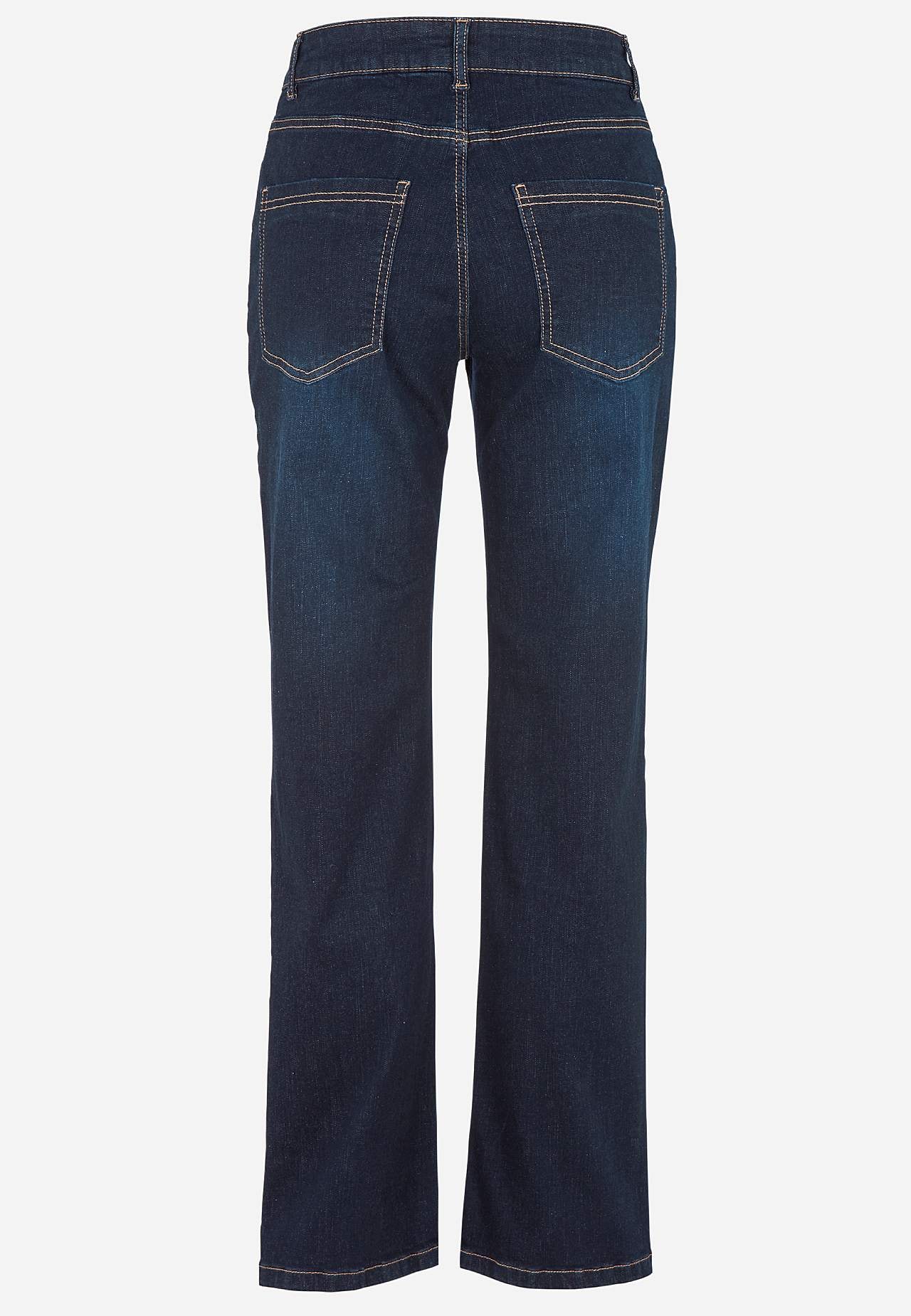 Komfortable stretchjeans med rette ben