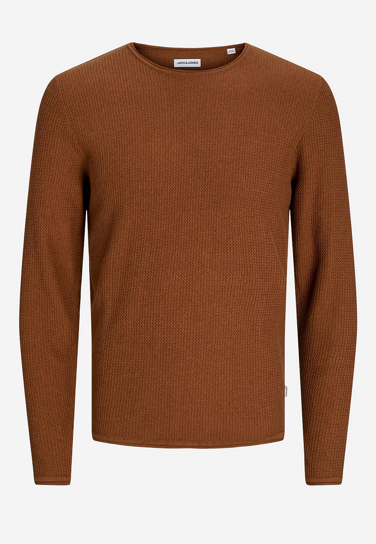 Strukturstrikket bomullstrøye