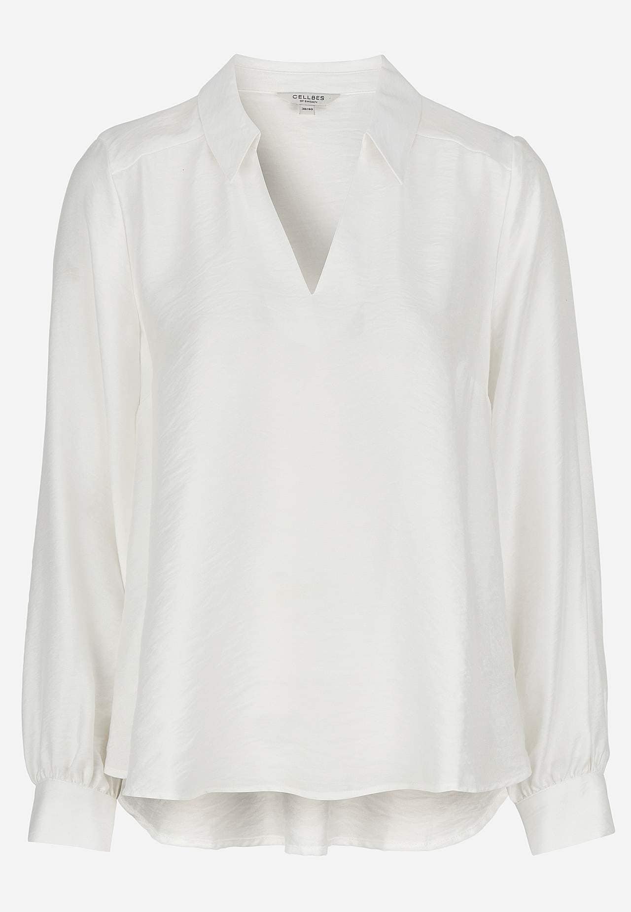 Vevet bluse med vide ermer