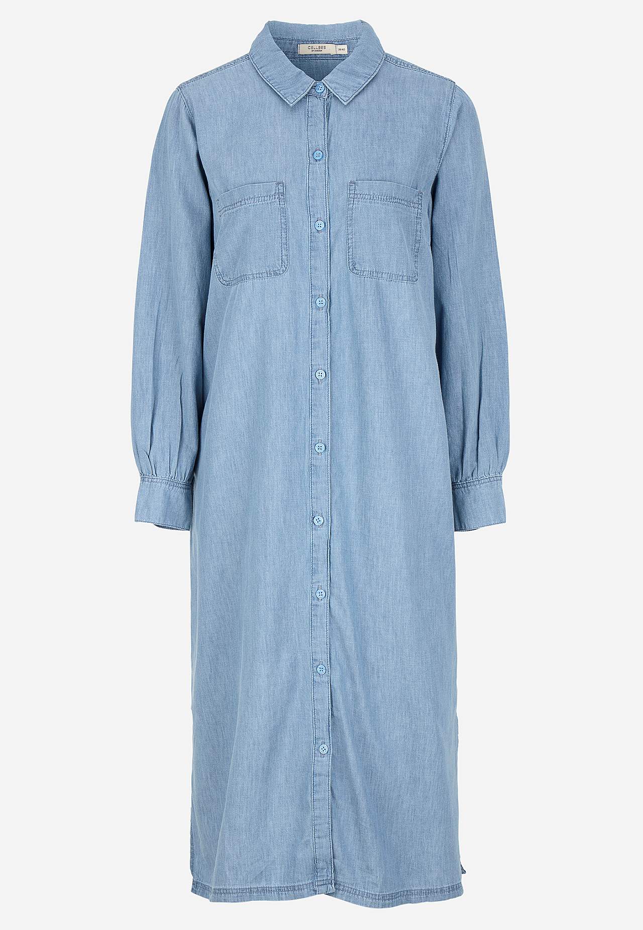 Denimkjole med sidelommer