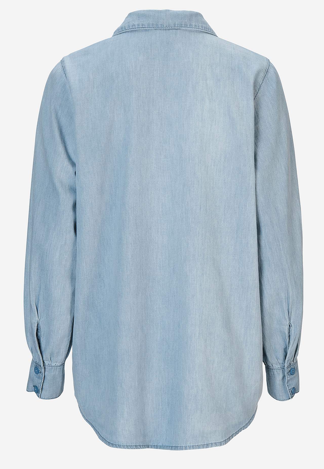 Denimbluse med sydd folder