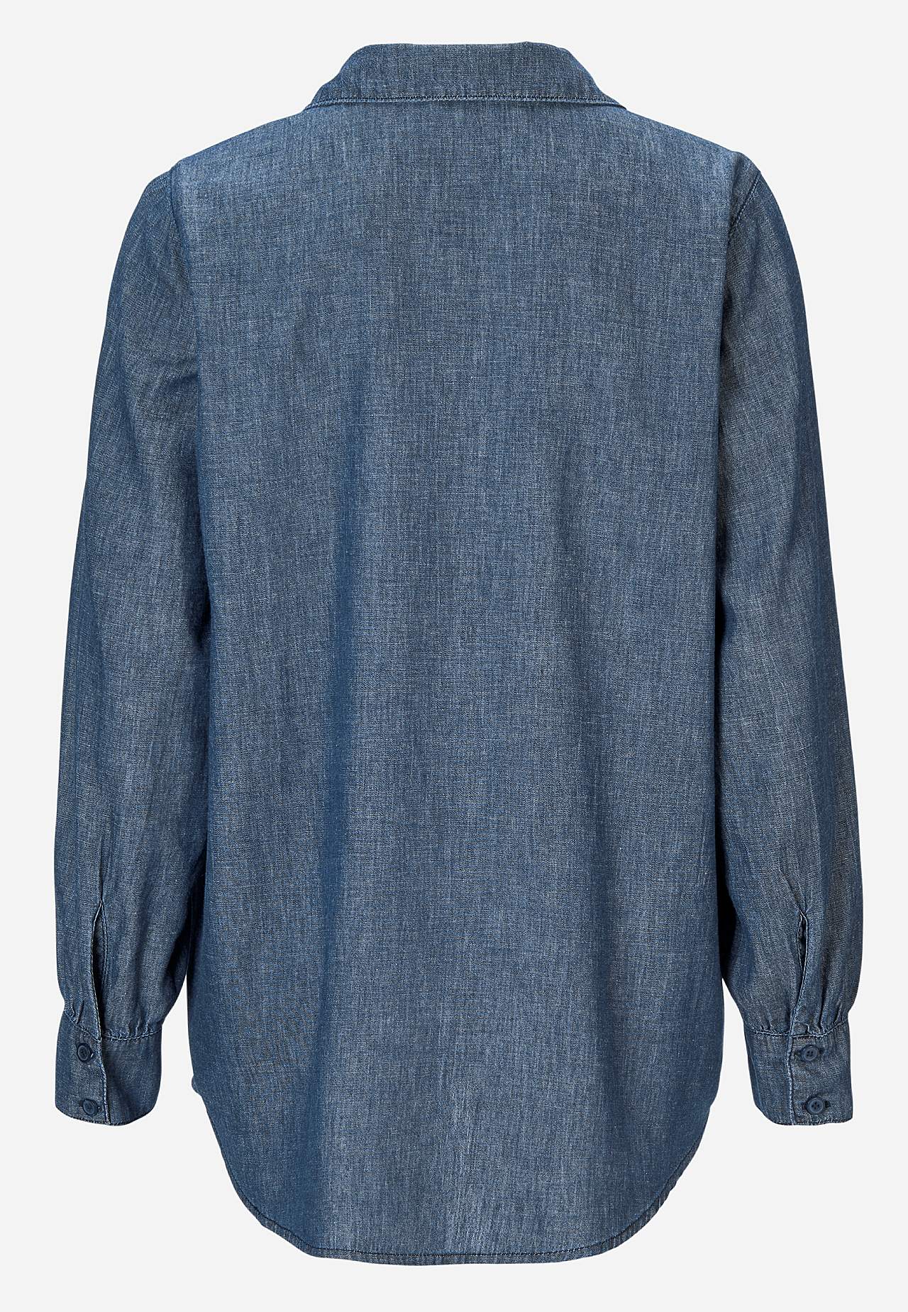 Denimbluse med sydd folder