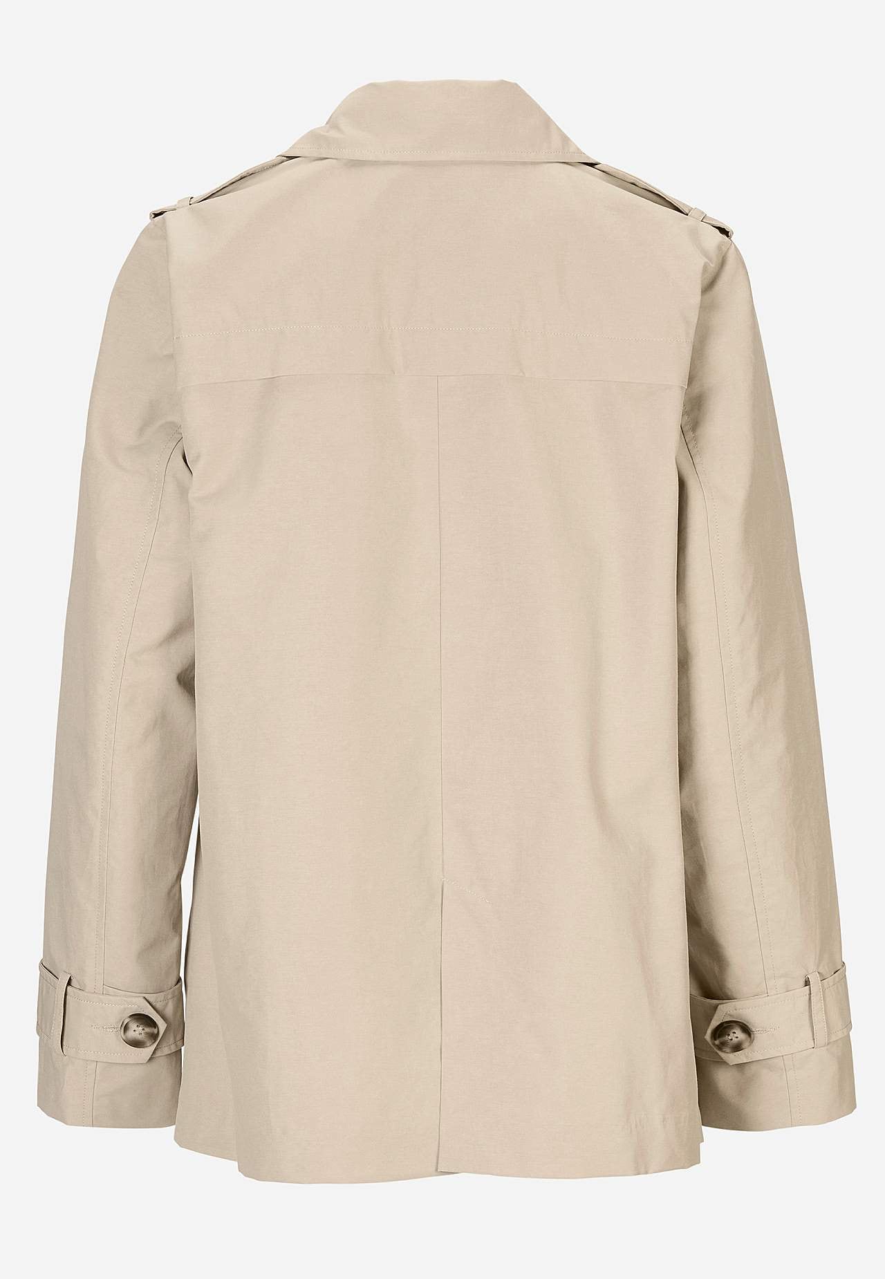 Dobbelbryst, kort trenchcoat