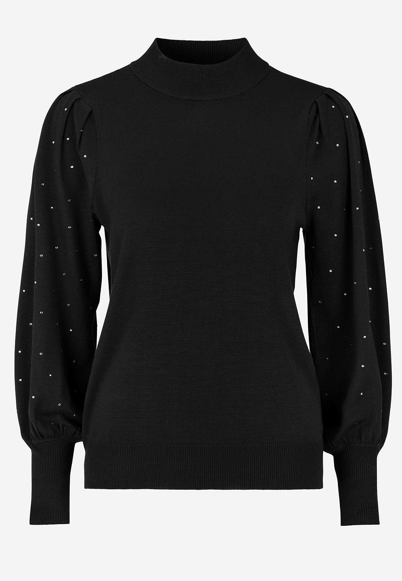 Finstrikket genser med strass