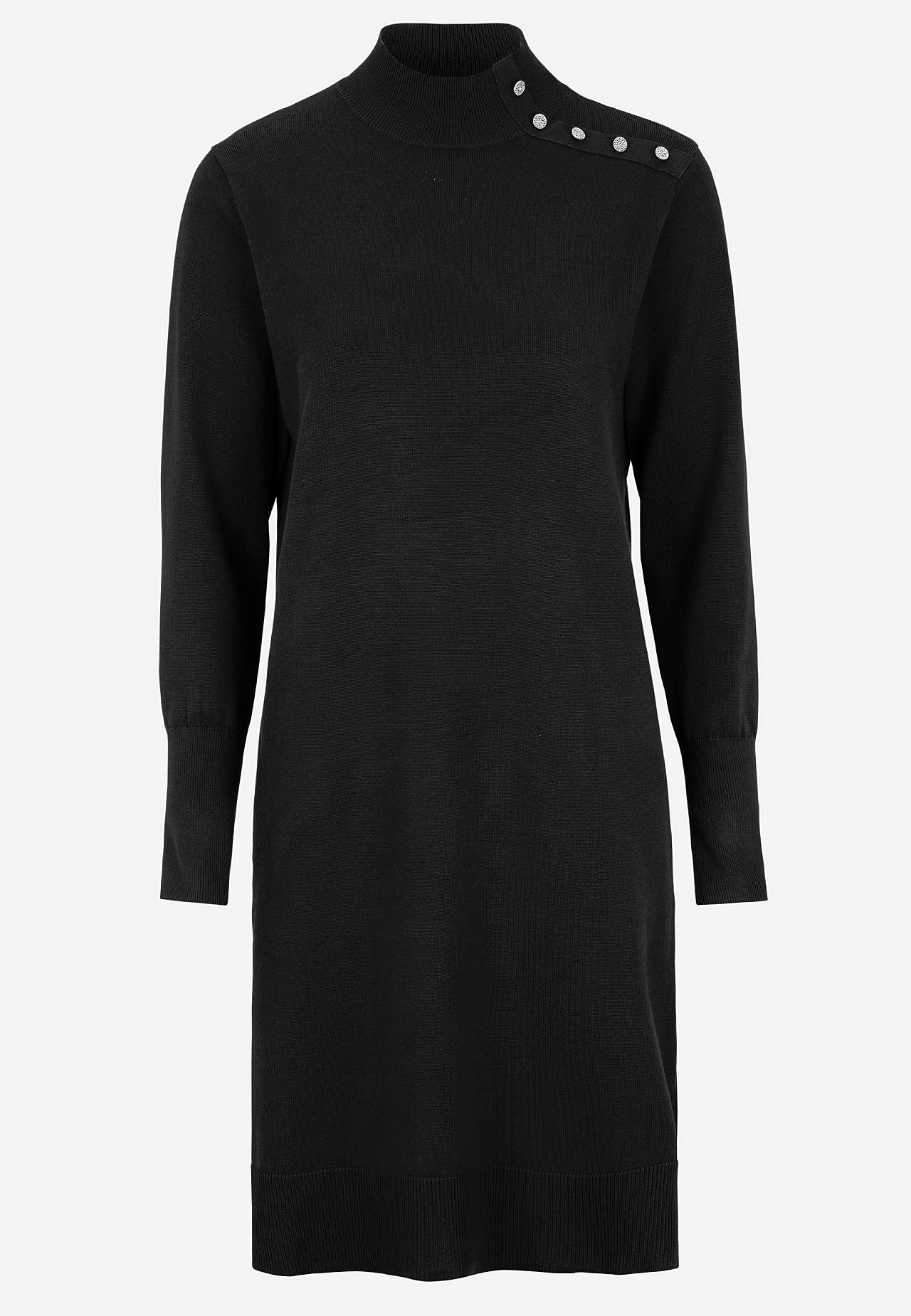 Finstrikket kjole med rhinstenknapper