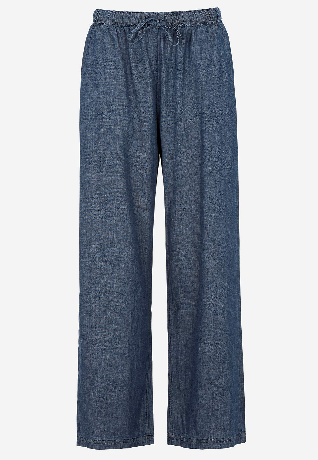 Bukse i denim med vide ben