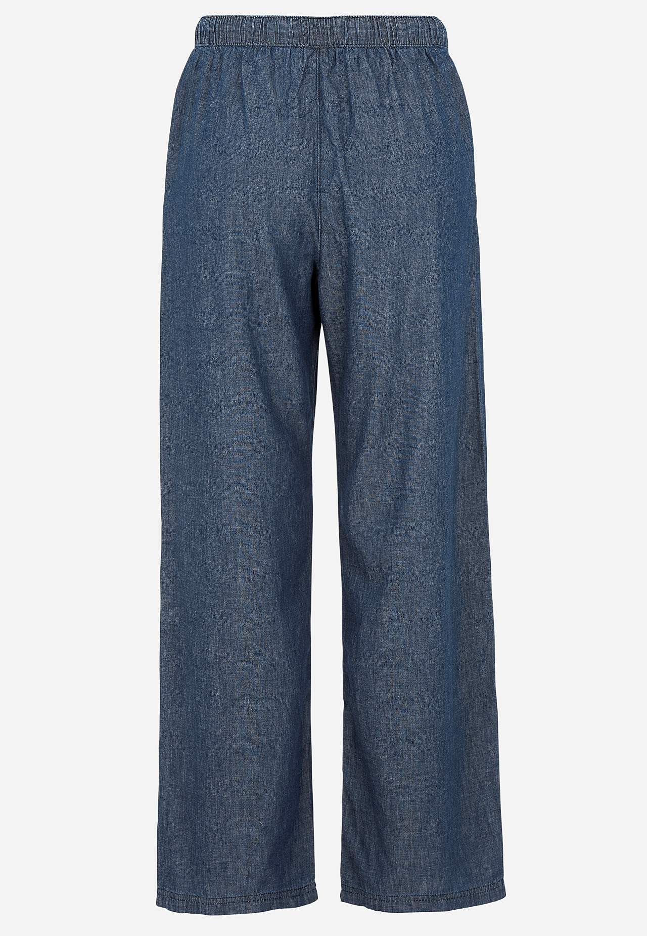 Bukse i denim med vide ben