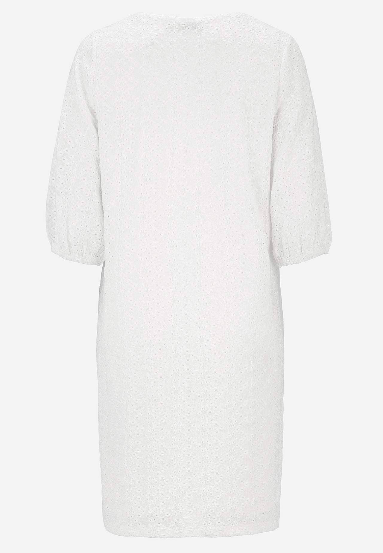 Jersey-kjole med hullbroderi