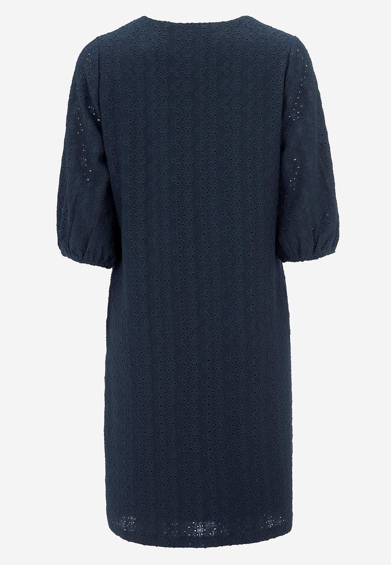 Jersey-kjole med hullbroderi