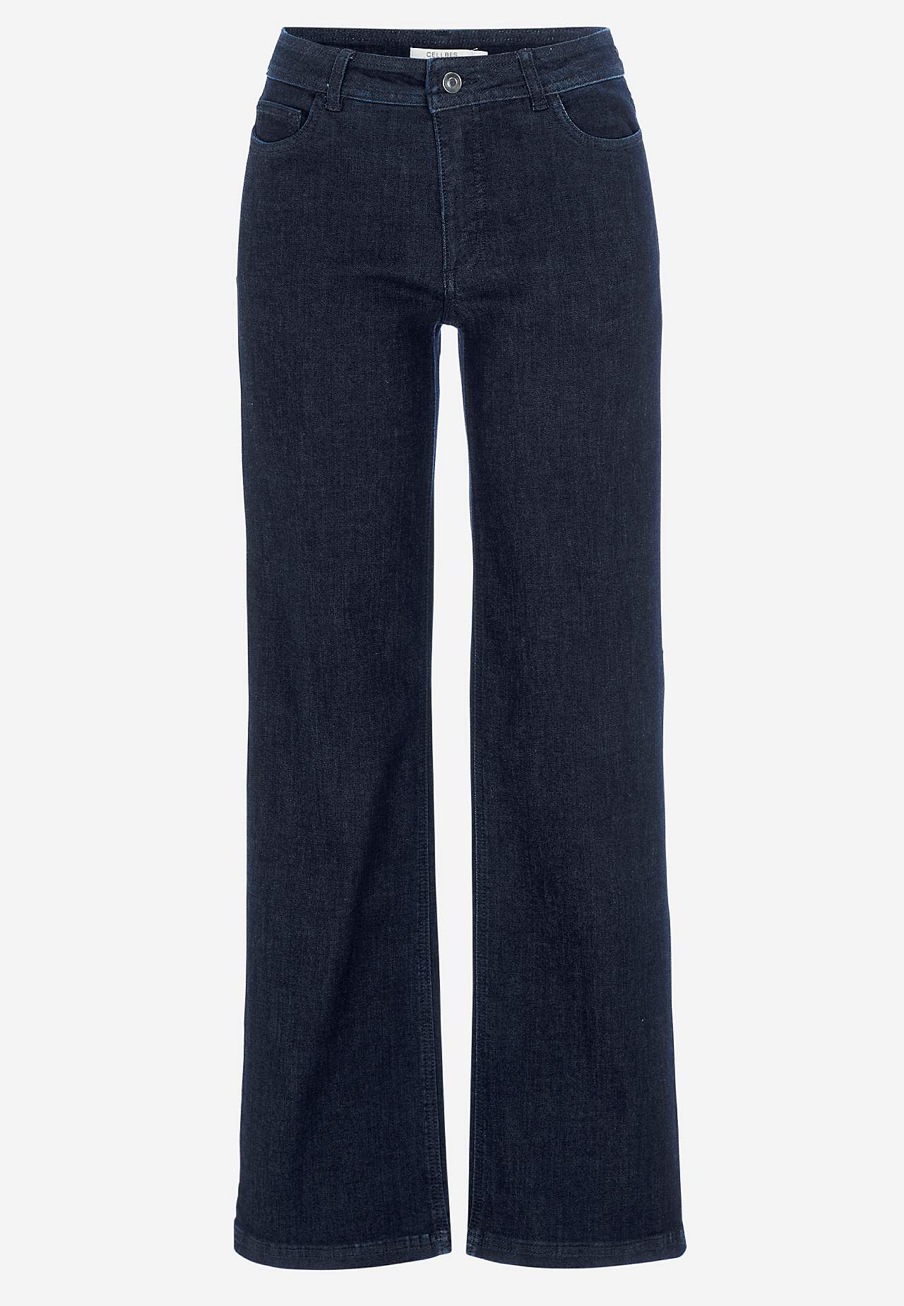 Vide jeans i denim med stretch Sara