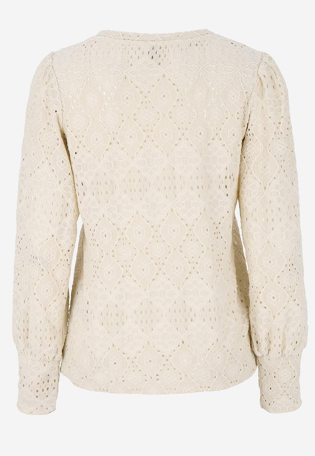 Jerseytopp med hullbroderi