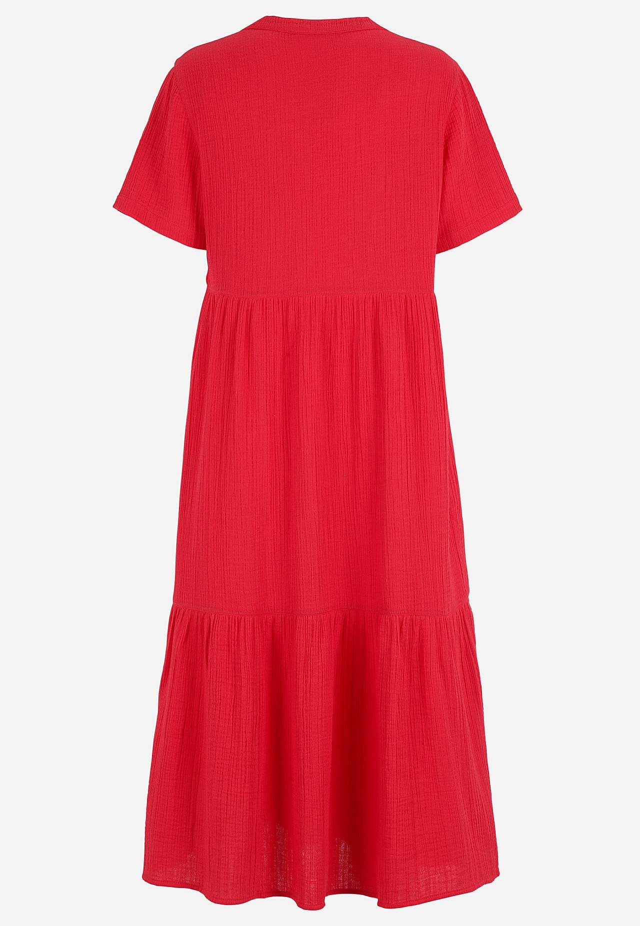 Kjole i rynket bomull