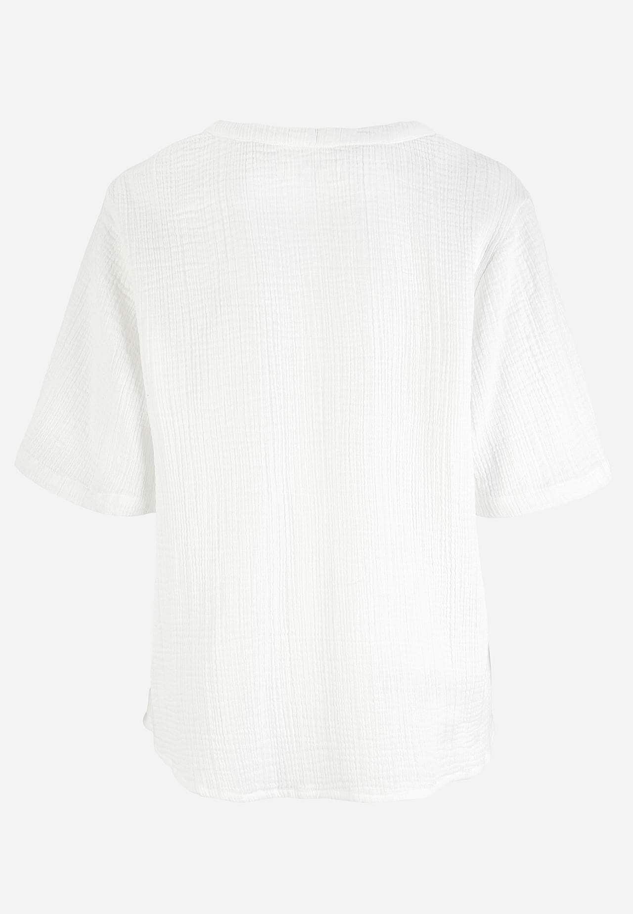 Bluse i rynket bomull