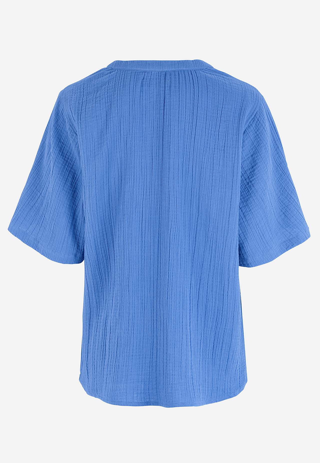 Bluse i rynket bomull